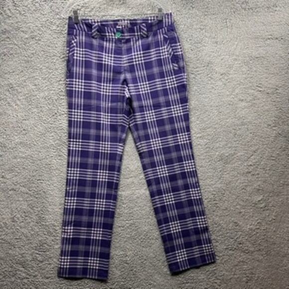 Nike‎ Golf Dri-Fit Women's Size 8 Pebble Beach Plaid Pants Outdoor Activewear - Picture 6 of 11